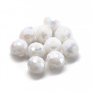 Бусины рондели 6*4мм, белый с бочком